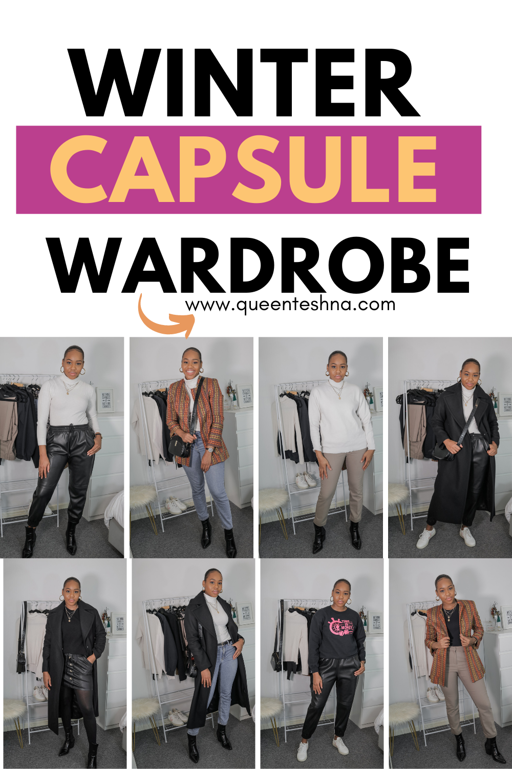 Winter Capsule wardrobe – 15 items over 30 outfits